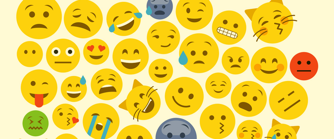 Illustration of a variety of emojis