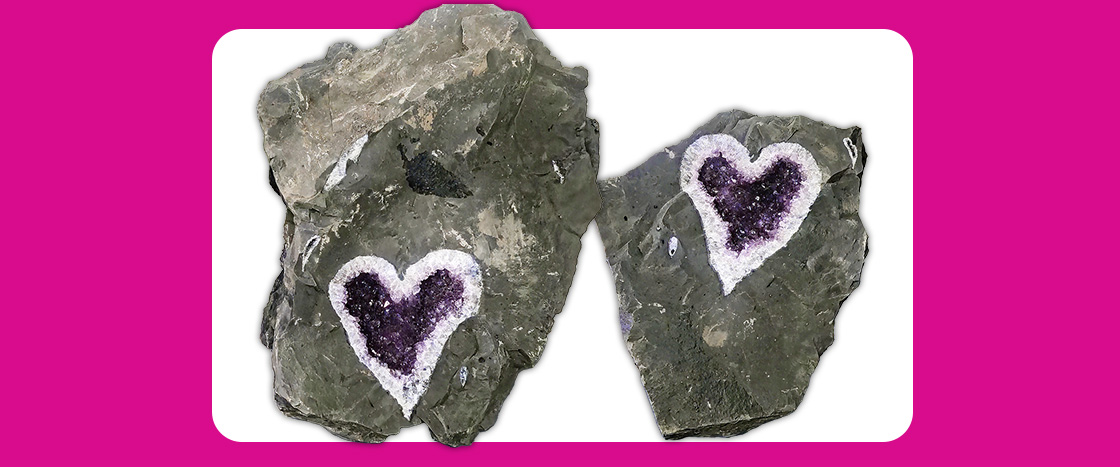 Image of heart-shaped geodes