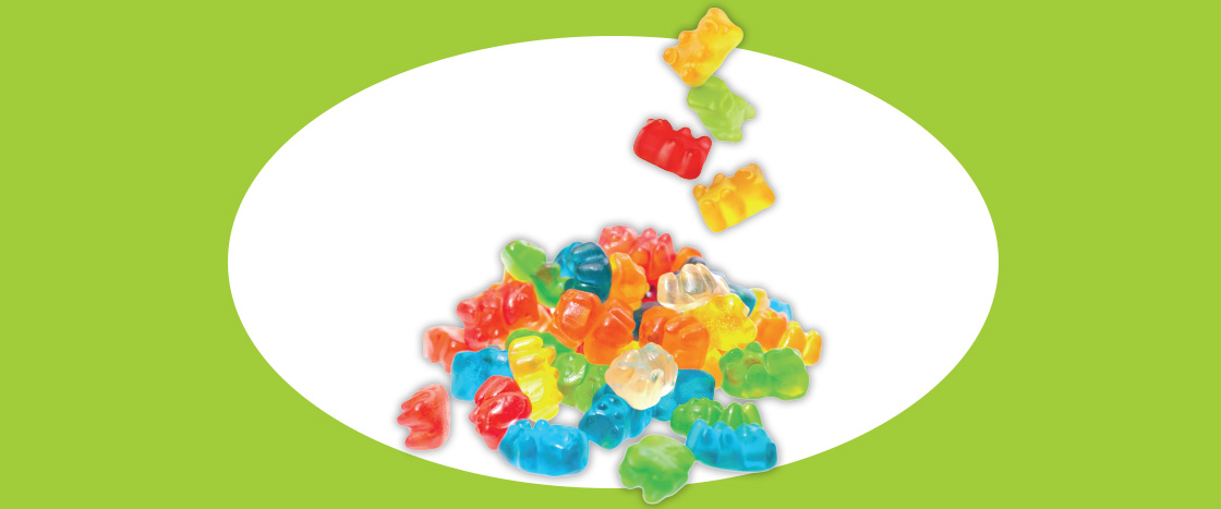 Image of pile of colorful gummy bears